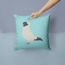 Load image into Gallery viewer, Nun Pigeon Blue Check Throw Pillow - 14x14 Decorative Pillow – Art for Your Home &amp; Patio BB8126PW1414