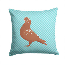 Load image into Gallery viewer, African Owl Pigeon Blue Check Throw Pillow - 14x14 Decorative Pillow – Art for Your Home &amp; Patio BB8127PW1414