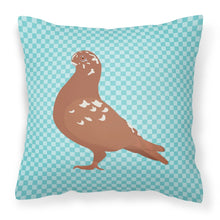 Load image into Gallery viewer, African Owl Pigeon Blue Check Fabric Decorative Pillow BB8127PW1818