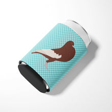 Load image into Gallery viewer, English Pouter Pigeon Blue Check Can or Bottle Hugger BB8128CC