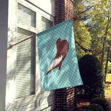 Load image into Gallery viewer, English Pouter Pigeon Blue Check Flag Canvas House Size BB8128CHF