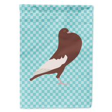 Load image into Gallery viewer, English Pouter Pigeon Blue Check Flag Canvas House Size BB8128CHF