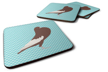 Load image into Gallery viewer, English Pouter Pigeon Blue Check Foam Coaster  BB8128FC