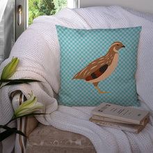Load image into Gallery viewer, Golden Phoenix Quail Blue Check Throw Pillow - 14x14 Decorative Pillow – Art for Your Home &amp; Patio BB8129PW1414