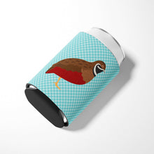 Load image into Gallery viewer, Chinese Painted or King Quail Blue Check Can or Bottle Hugger BB8130CC