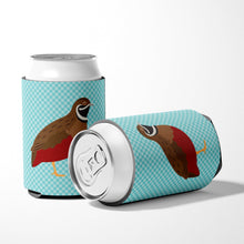 Load image into Gallery viewer, Chinese Painted or King Quail Blue Check Can or Bottle Hugger BB8130CC