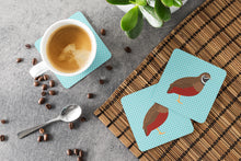 Load image into Gallery viewer, Chinese Painted or King Quail Blue Check Foam Coaster  BB8130FC