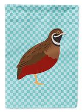 Load image into Gallery viewer, Chinese Painted or King Quail Blue Check Garden Flag - Outdoor Decorative Yard Flag