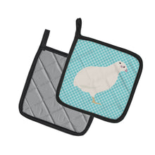 Load image into Gallery viewer, Texas Quail Blue Check Pot Holders - Set of 2 - Heat-Resistant Kitchen Essentials BB8131PTHD