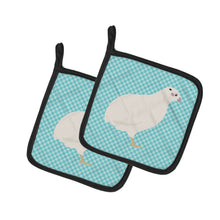 Load image into Gallery viewer, Texas Quail Blue Check Pot Holders - Set of 2 - Heat-Resistant Kitchen Essentials BB8131PTHD
