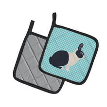 Load image into Gallery viewer, Dutch Rabbit Blue Check Pot Holders - Set of 2 - Heat-Resistant Kitchen Essentials BB8132PTHD