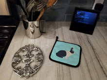 Load image into Gallery viewer, Dutch Rabbit Blue Check Pot Holders - Set of 2 - Heat-Resistant Kitchen Essentials BB8132PTHD