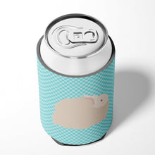 Load image into Gallery viewer, Fluffy Angora Rabbit Blue Check Can or Bottle Hugger BB8133CC