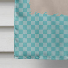 Load image into Gallery viewer, Fluffy Angora Rabbit Blue Check Flag Canvas House Size BB8133CHF