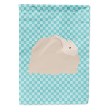 Load image into Gallery viewer, Fluffy Angora Rabbit Blue Check Flag Canvas House Size BB8133CHF