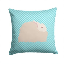 Load image into Gallery viewer, Fluffy Angora Rabbit Blue Check Throw Pillow - 14x14 Decorative Pillow – Art for Your Home &amp; Patio BB8133PW1414