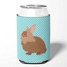 Load image into Gallery viewer, Lionhead Rabbit Blue Check Can or Bottle Hugger BB8134CC