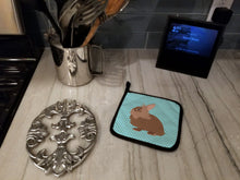 Load image into Gallery viewer, Lionhead Rabbit Blue Check Pot Holders - Set of 2 - Heat-Resistant Kitchen Essentials BB8134PTHD