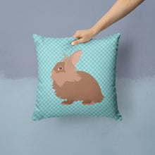 Load image into Gallery viewer, Lionhead Rabbit Blue Check Throw Pillow - 14x14 Decorative Pillow – Art for Your Home &amp; Patio BB8134PW1414