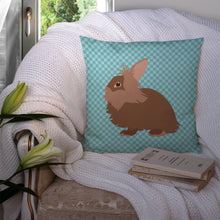 Load image into Gallery viewer, Lionhead Rabbit Blue Check Throw Pillow - 14x14 Decorative Pillow – Art for Your Home &amp; Patio BB8134PW1414