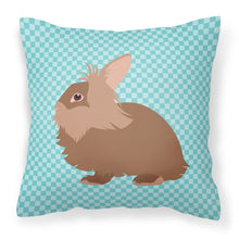 Load image into Gallery viewer, Lionhead Rabbit Blue Check Fabric Decorative Pillow BB8134PW1818