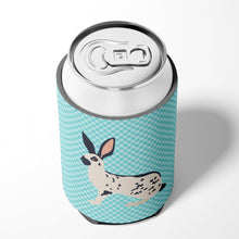 Load image into Gallery viewer, English Spot Rabbit Blue Check Can or Bottle Hugger BB8135CC