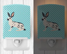 Load image into Gallery viewer, English Spot Rabbit Blue Check Ceramic Night Light BB8135CNL