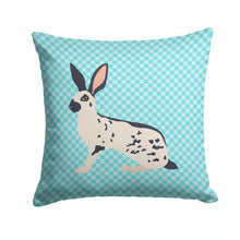 Load image into Gallery viewer, English Spot Rabbit Blue Check Throw Pillow - 14x14 Decorative Pillow – Art for Your Home &amp; Patio BB8135PW1414