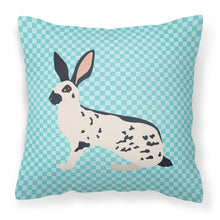 Load image into Gallery viewer, English Spot Rabbit Blue Check Fabric Decorative Pillow BB8135PW1818