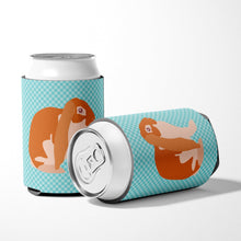 Load image into Gallery viewer, English Lop Rabbit Blue Check Can or Bottle Hugger BB8136CC
