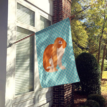 Load image into Gallery viewer, English Lop Rabbit Blue Check Flag Canvas House Size BB8136CHF