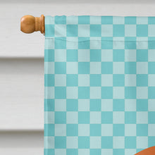 Load image into Gallery viewer, English Lop Rabbit Blue Check Flag Canvas House Size BB8136CHF