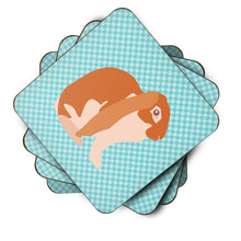 Load image into Gallery viewer, English Lop Rabbit Blue Check Foam Coaster  BB8136FC