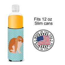 Load image into Gallery viewer, English Lop Rabbit Blue Check   Hugger for slim cans
