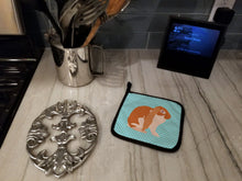 Load image into Gallery viewer, English Lop Rabbit Blue Check Pot Holders - Set of 2 - Heat-Resistant Kitchen Essentials BB8136PTHD