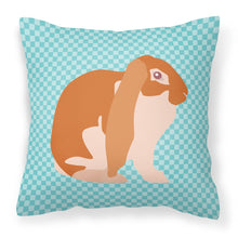 Load image into Gallery viewer, English Lop Rabbit Blue Check Fabric Decorative Pillow BB8136PW1818