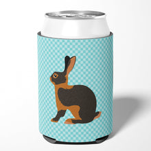 Load image into Gallery viewer, Tan Rabbit Blue Check Can or Bottle Hugger BB8137CC