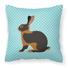 Load image into Gallery viewer, Tan Rabbit Blue Check Fabric Decorative Pillow BB8137PW1818