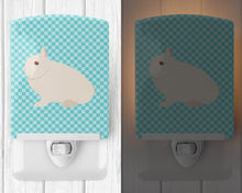 Load image into Gallery viewer, Hermelin Rabbit Blue Check Ceramic Night Light BB8138CNL