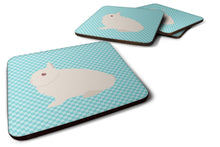Load image into Gallery viewer, Hermelin Rabbit Blue Check Foam Coaster  BB8138FC
