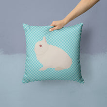 Load image into Gallery viewer, Hermelin Rabbit Blue Check Throw Pillow - 14x14 Decorative Pillow – Art for Your Home &amp; Patio BB8138PW1414