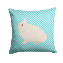 Load image into Gallery viewer, Hermelin Rabbit Blue Check Throw Pillow - 14x14 Decorative Pillow – Art for Your Home &amp; Patio BB8138PW1414