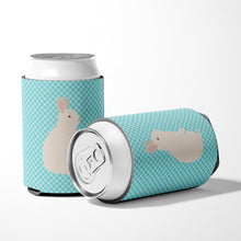 Load image into Gallery viewer, New Zealand White Rabbit Blue Check Can or Bottle Hugger BB8139CC
