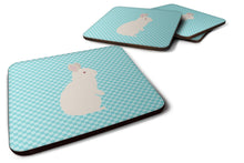 Load image into Gallery viewer, New Zealand White Rabbit Blue Check Foam Coaster  BB8139FC