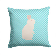 Load image into Gallery viewer, New Zealand White Rabbit Blue Check Throw Pillow - 14x14 Decorative Pillow – Art for Your Home &amp; Patio BB8139PW1414