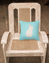 Load image into Gallery viewer, New Zealand White Rabbit Blue Check Fabric Decorative Pillow BB8139PW1818