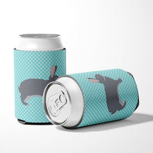 Load image into Gallery viewer, Giant Chinchilla Rabbit Blue Check Can or Bottle Hugger BB8140CC