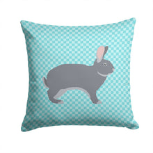 Load image into Gallery viewer, Giant Chinchilla Rabbit Blue Check Throw Pillow - 14x14 Decorative Pillow – Art for Your Home &amp; Patio BB8140PW1414