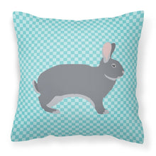Load image into Gallery viewer, Giant Chinchilla Rabbit Blue Check Fabric Decorative Pillow BB8140PW1818
