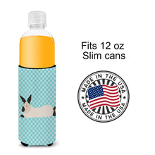 Load image into Gallery viewer, California White Rabbit Blue Check   Hugger for slim cans